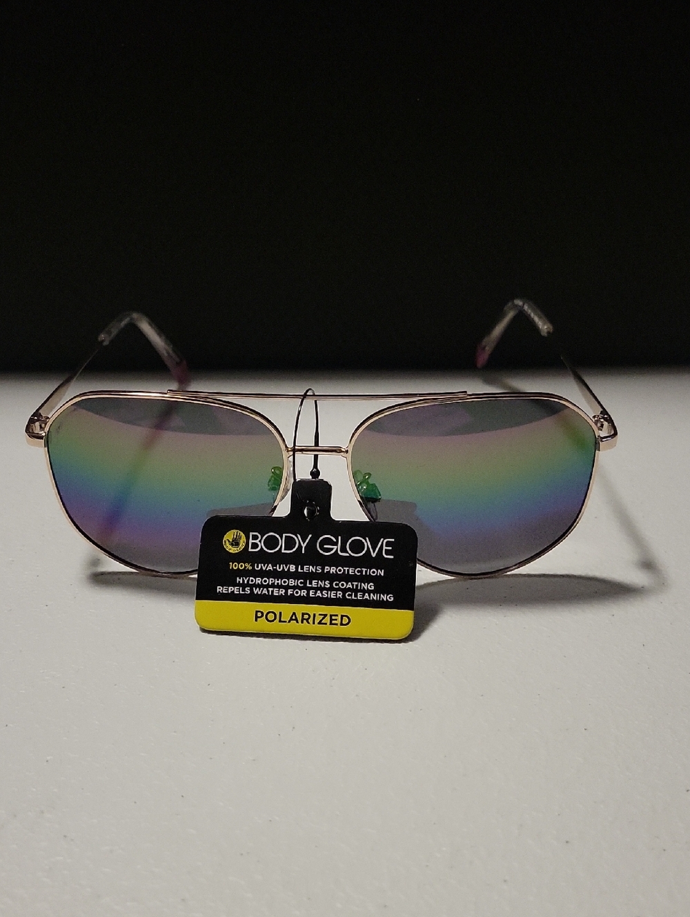 Body Glove Aviator Sunglasses with Iridescent Rainbow Lenses